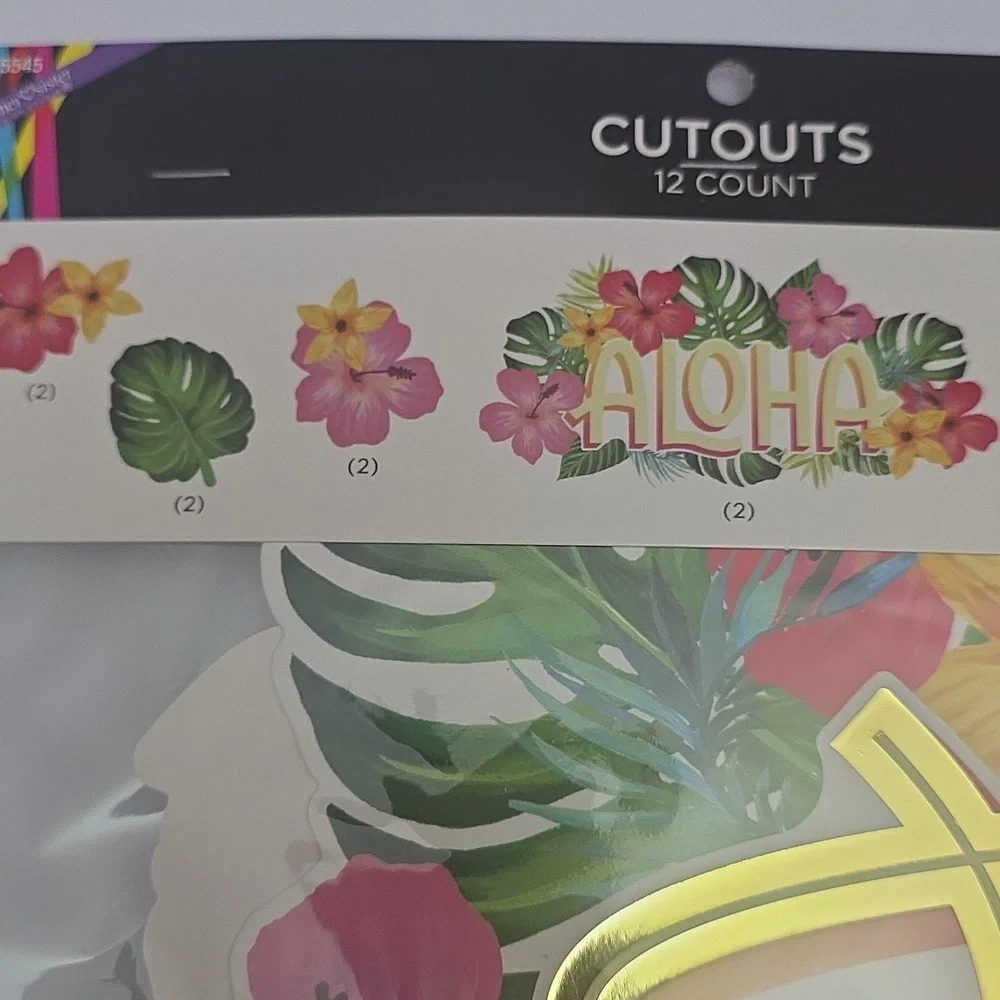 Tropical Floral Party Cutouts 12 Count – Multicolor